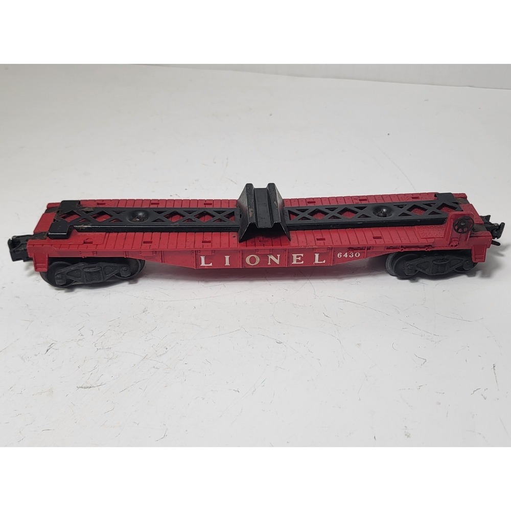 Lionel O Gauge Red Flatcar Transport Trailer #3460 Flatcar Model Train